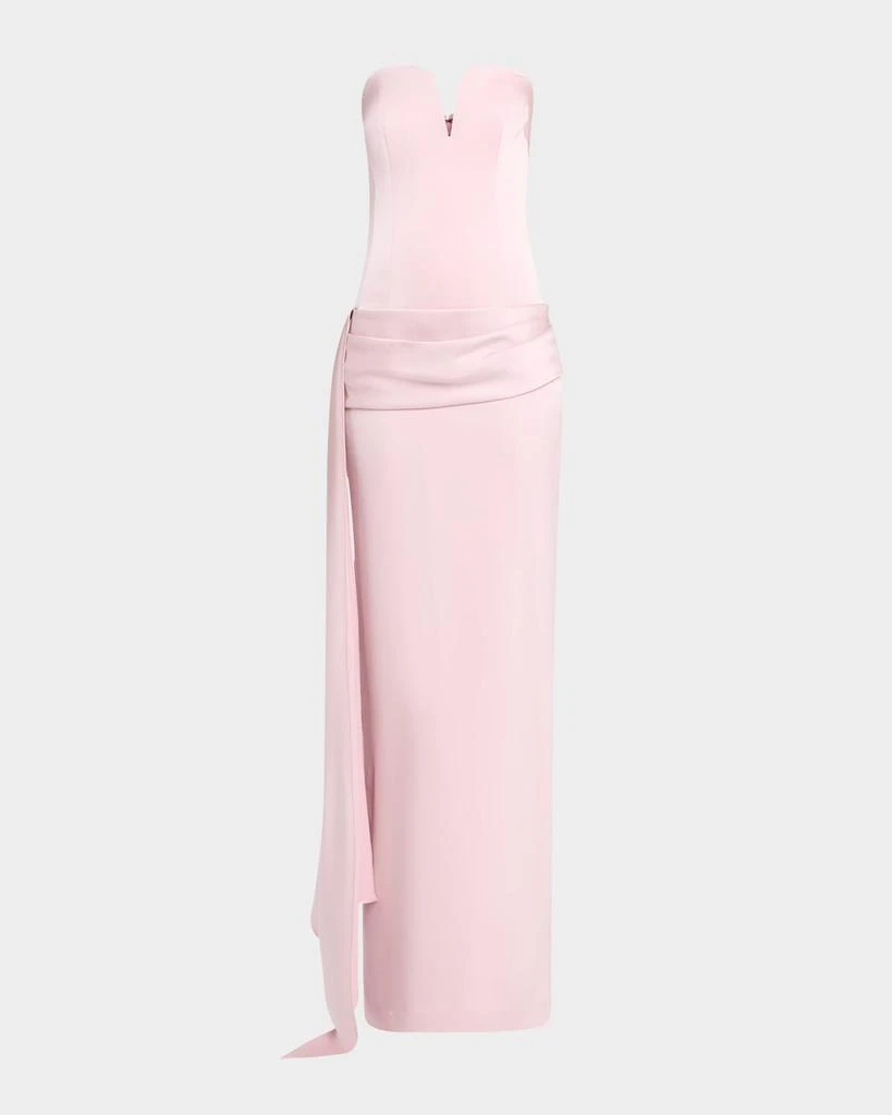 Alex Perry Strapless Satin Sash Corset Gown 1