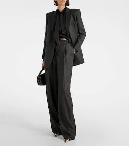 Yves Saint Laurent Pleated cashmere wide-leg pants 2
