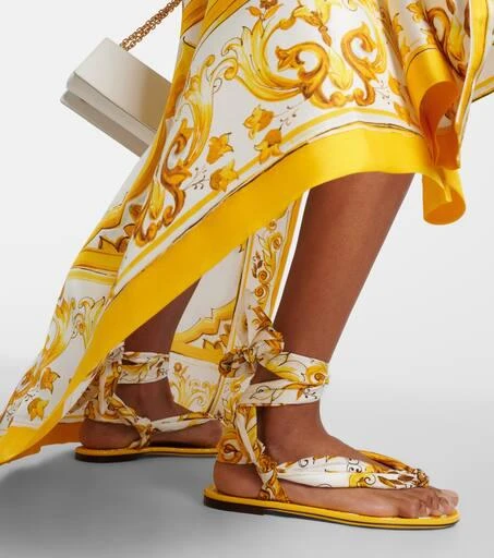 Dolce 
Gabbana Printed silk twill sandals 7