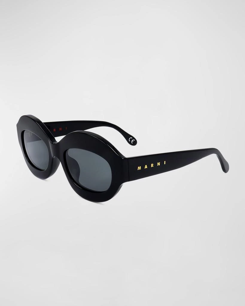 Marni Logo Acetate Oval Sunglasses 1