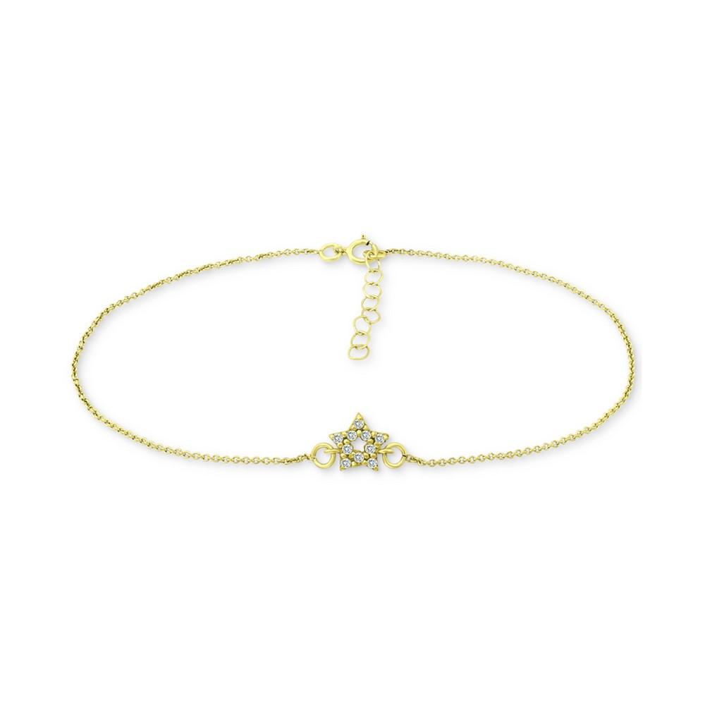 Giani Bernini Cubic Zirconia Star Ankle Bracelet, Created for Macy's