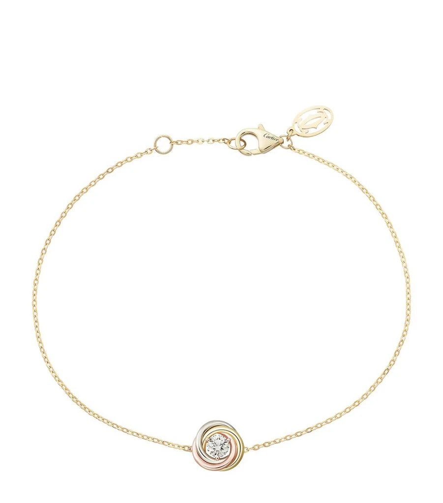 Cartier Mixed Gold and Diamond Trinity Bracelet 1