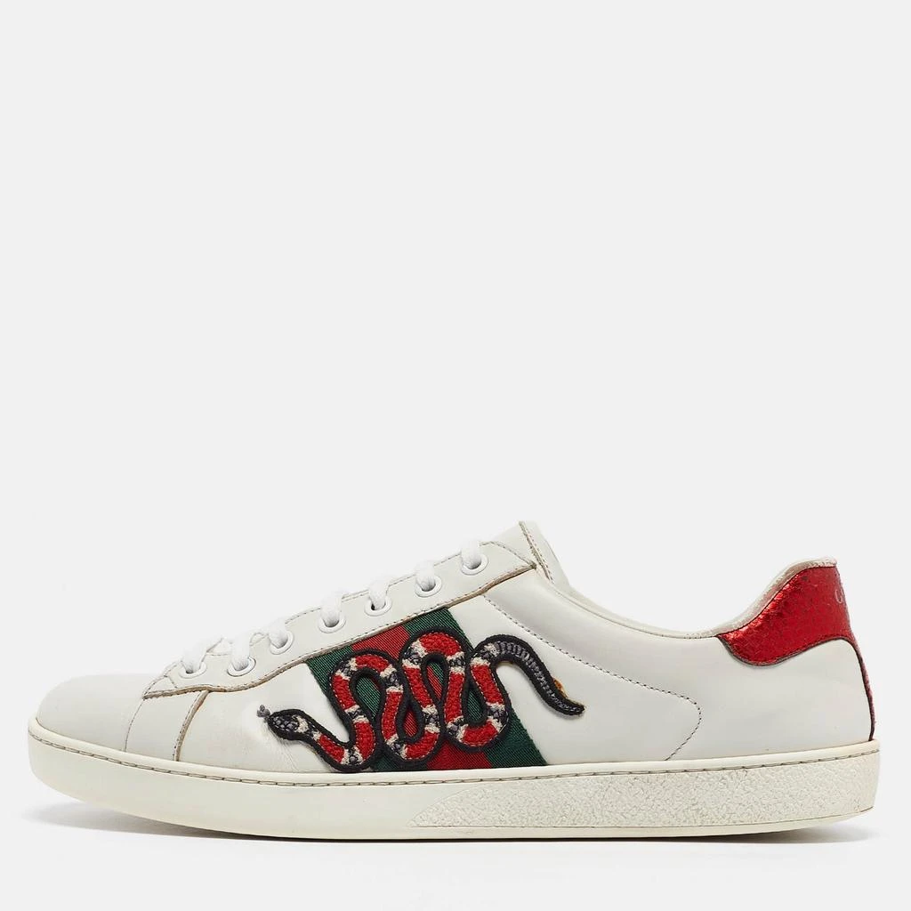 Gucci Gucci White Leather Web Ace Sneakers Size 42.5 1