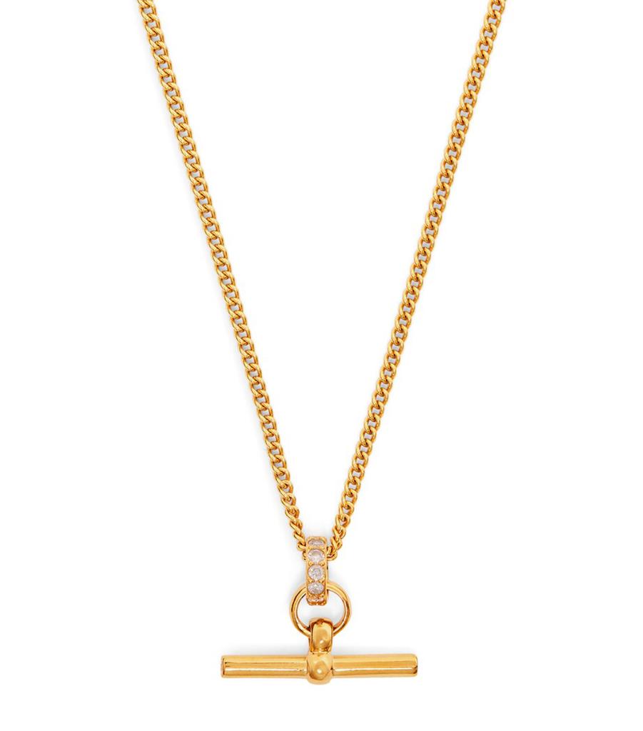 TILLY SVEAAS Gold-Plated Crystal T-Bar Necklace