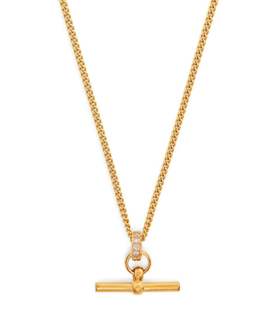 TILLY SVEAAS Gold-Plated Crystal T-Bar Necklace 1