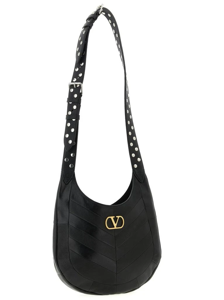 Valentino Valentino Chevron-Patterned Logo Plaque Shoulder Bag 3