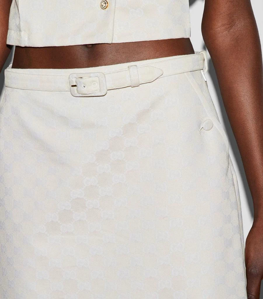 Gucci Gabardine GG Midi Skirt 4