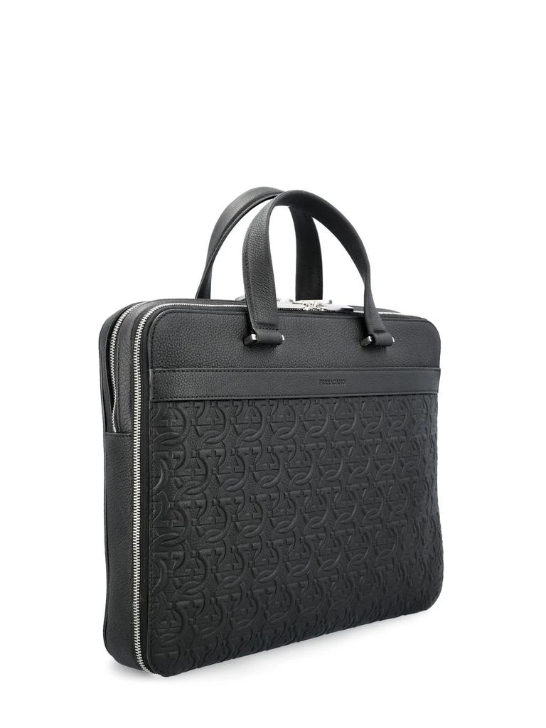 Salvatore Ferragamo Ferragamo Monogram-Embossed Zipped Briefcase 3