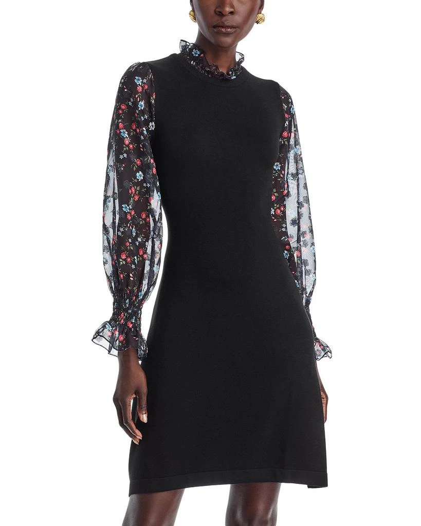 Gracia Sheer Floral Sleeve Dress 1