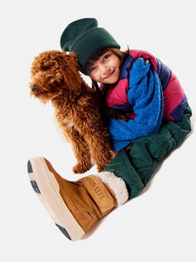 Moon Boot Moon Boot Kids JR Strap Suede Boots in Brown 2