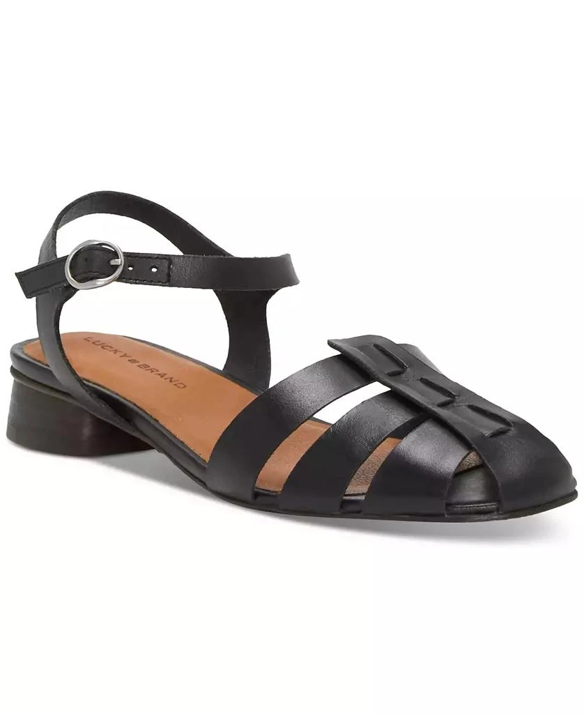 Lucky Brand Women's Zilma Ankle Strap Fisherman Flat Sandals 1