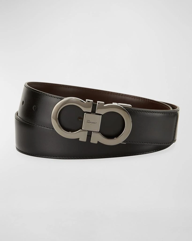 Salvatore Ferragamo Men's Reversible Leather Double-Gancio Belt 1