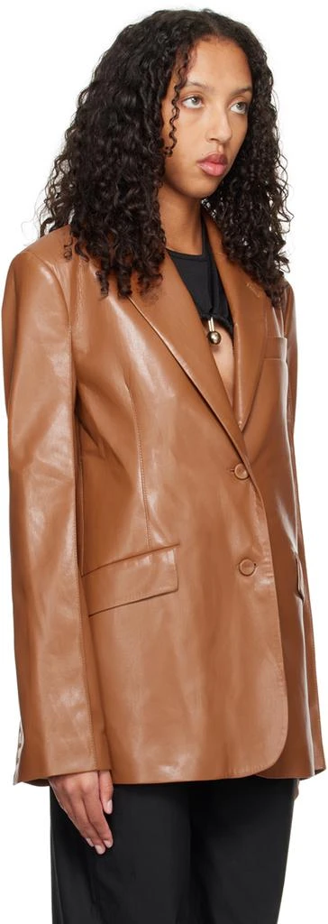 Nanushka Tan Karo Vegan Leather Blazer 2