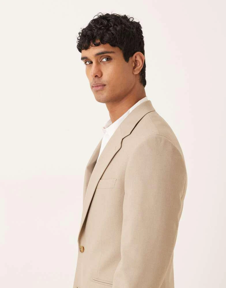 ASOS ASOS DESIGN skinny suit jacket in stone microtexture 4