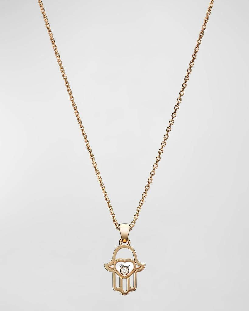 Chopard Happy Diamonds 18K Rose Gold Diamond Hamsa Pendant Necklace 1