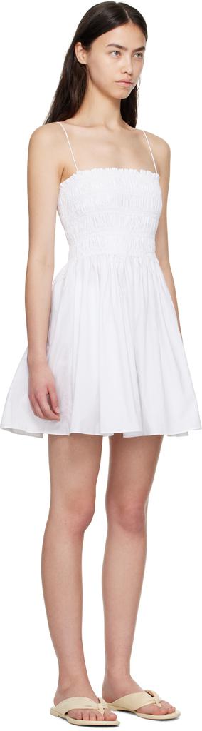Matteau White Shirred Bodice Minidress