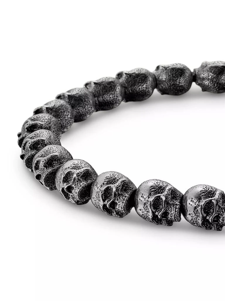 David Yurman Memento Mori Skull Bead Bracelet in Sterling Silver, 6mm 8