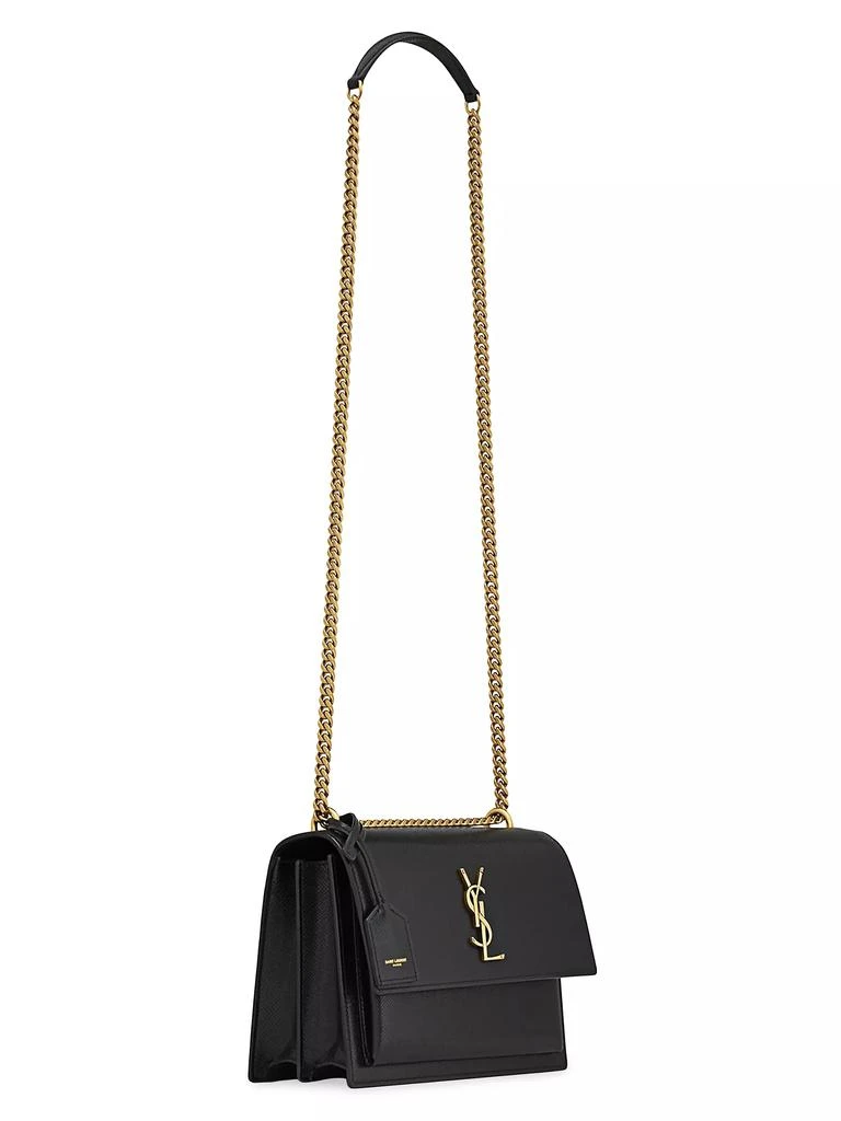 Yves Saint Laurent Medium Sunset in Coated-Bark Leather 5