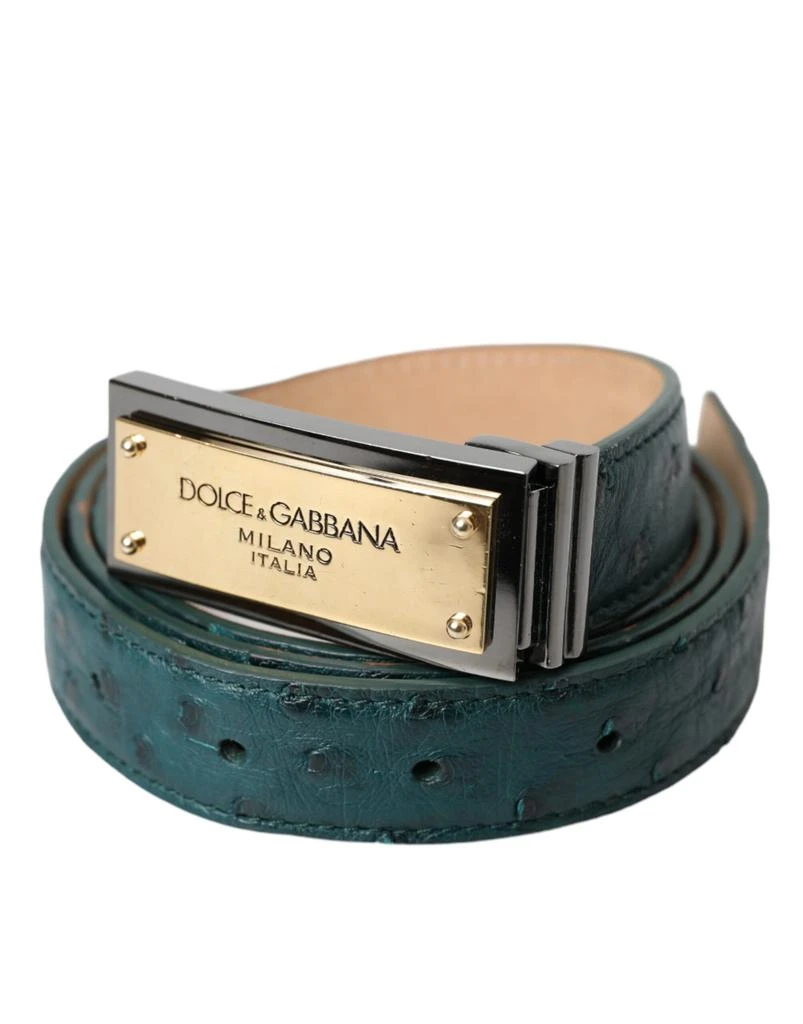 Dolce 
Gabbana Leather gold Logo Engraved Buckle Women
s Belt