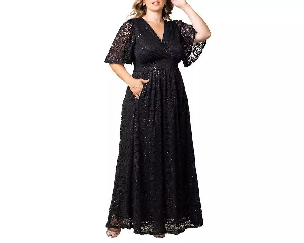knee length dresses for ladies Shop Agnel Lace Puff Sleeve Midi Dress Navy for Women Online