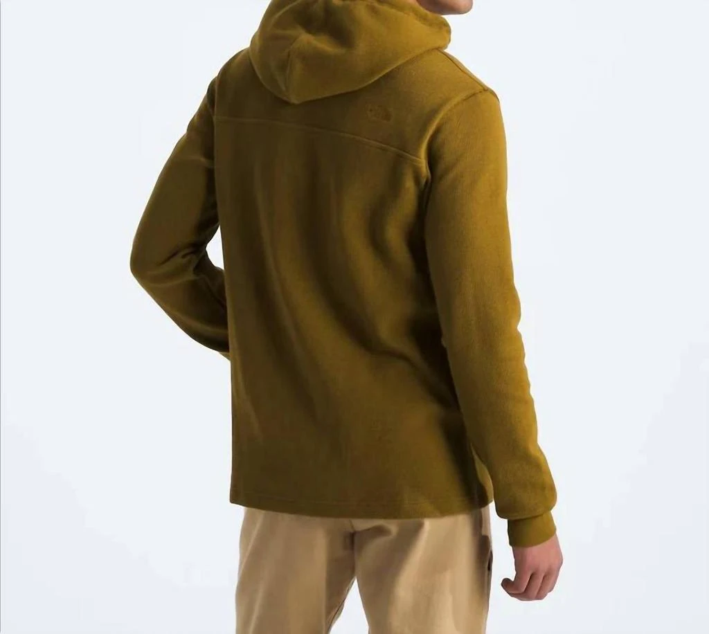 The North Face Waffle Hoodie In Moss Green 2