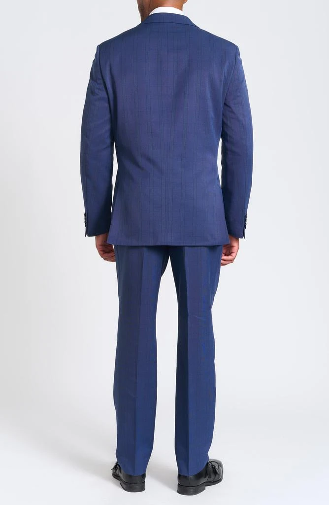 SAVILE ROW CO Navy Plaid Slim Fit Suit 2