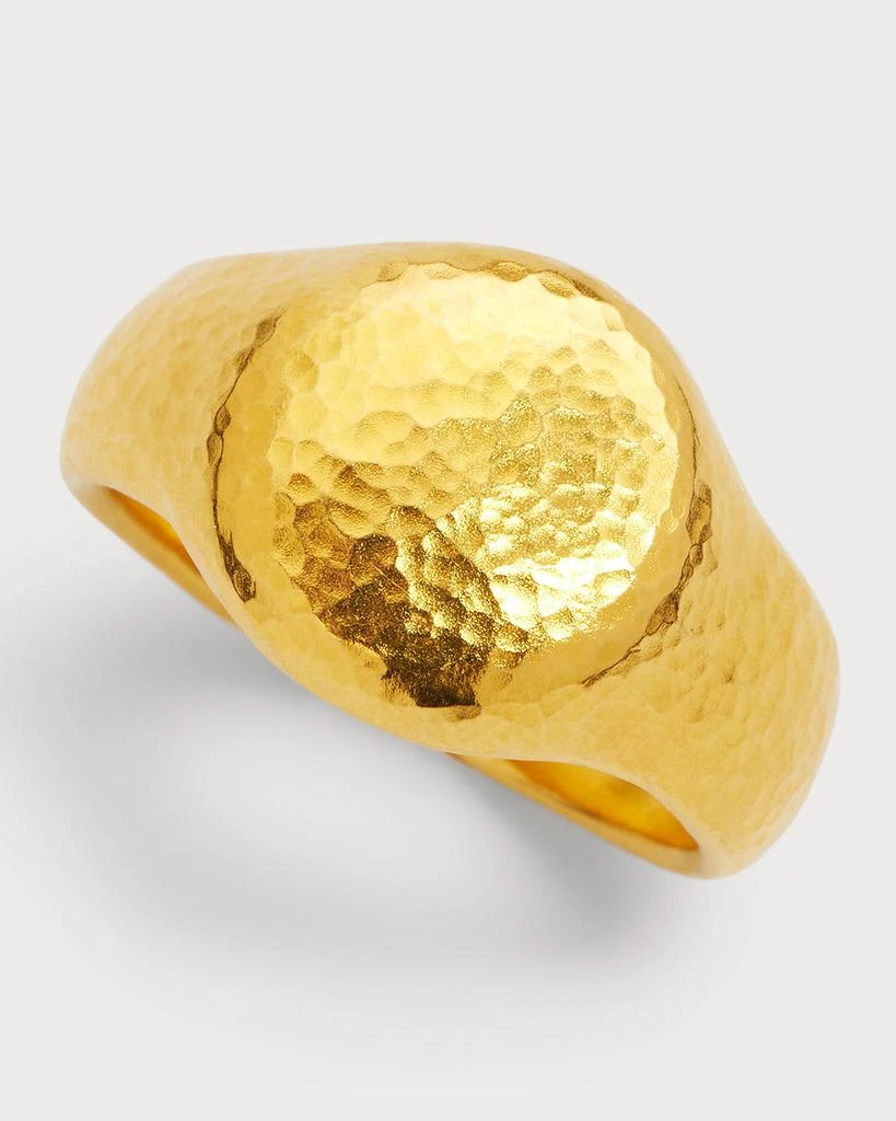 Gurhan Men's Hammered 22K Yellow Gold Signet Ring 3