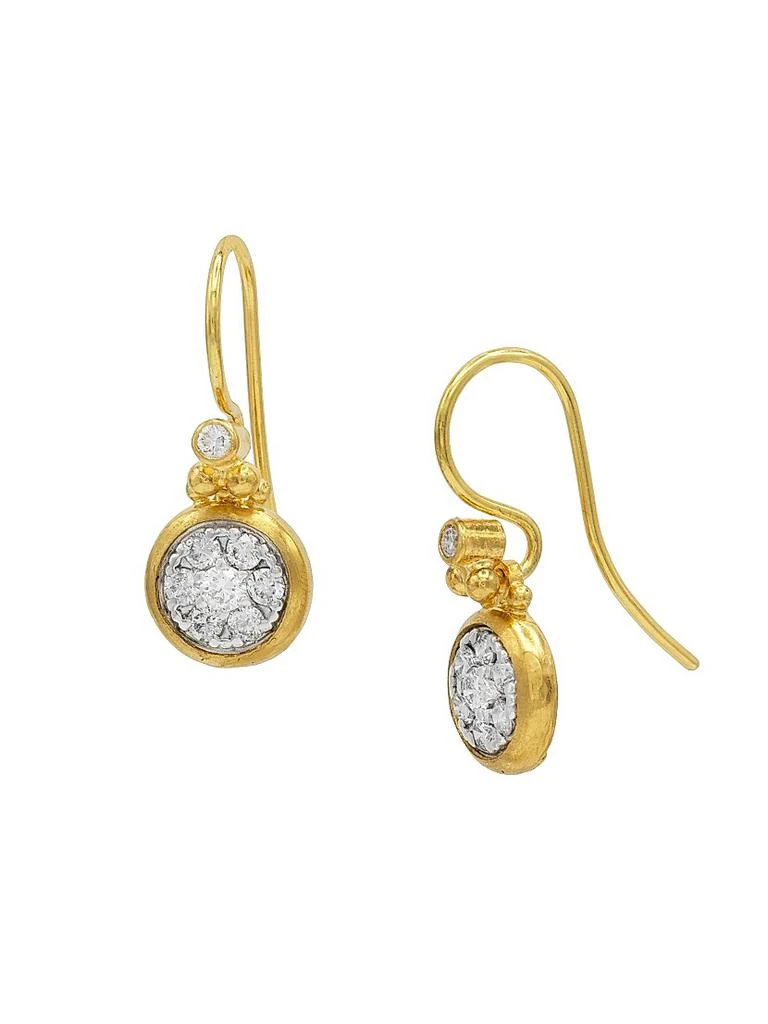 Gurhan Droplet 24K Yellow Gold, Sterling Silver, & Diamond Earrings 1