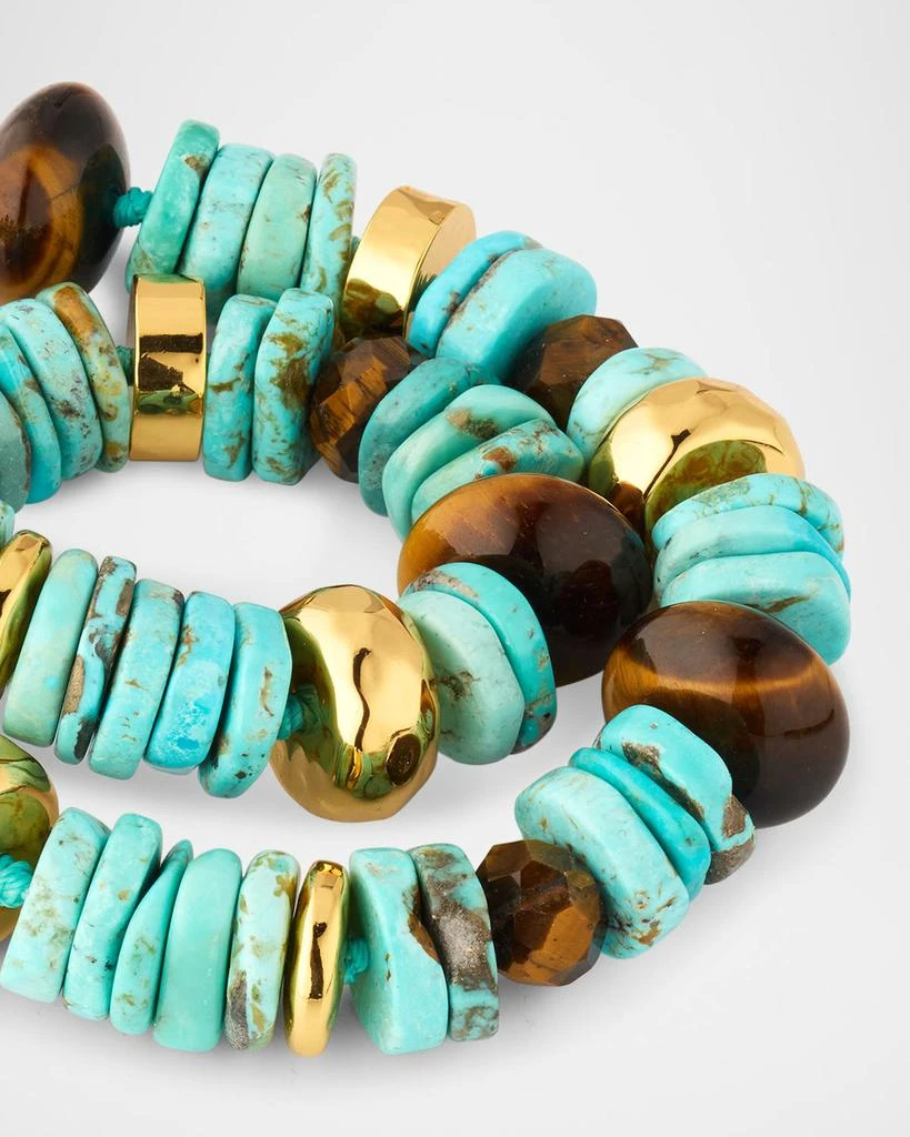 NEST Jewelry Turquoise Gemstone Strand Necklace with Tigers Eye 3