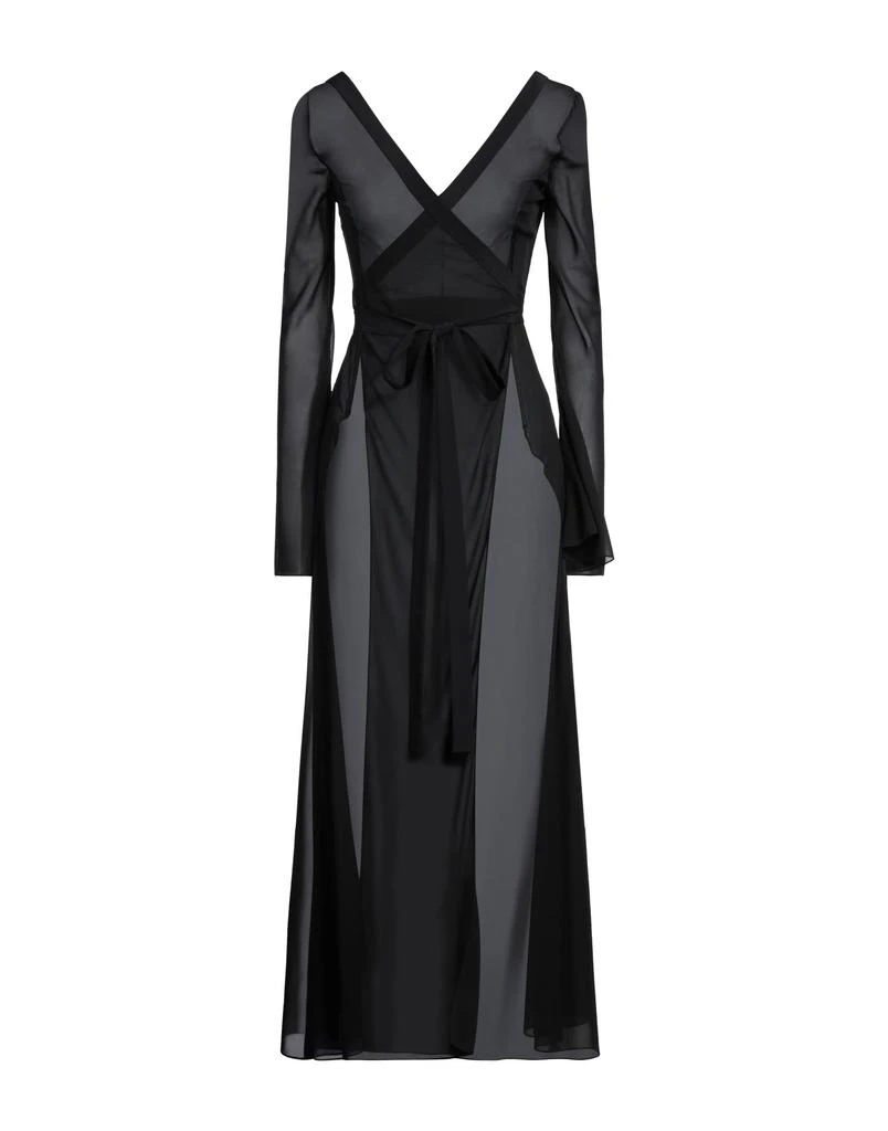 black dressing gowns Sexy Black Long Prom Dress With Split Beadings Evening Gowns main image 1