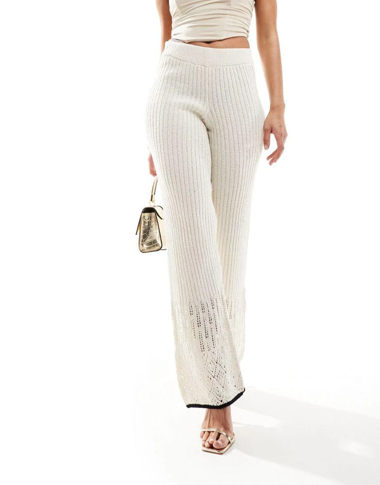 River Island River Island knitted trousers in cream 3