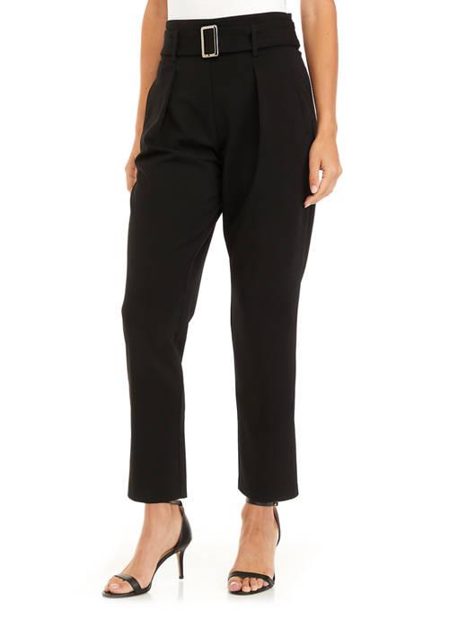 T TAHARI Tahari Crepe Trousers With Self Belt