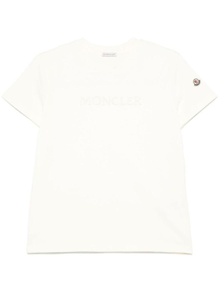 Moncler Moncler Embroidered Tonal Logo Cotton T-Shirt Clothing