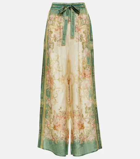 Zimmermann August printed silk wide-leg pants 1