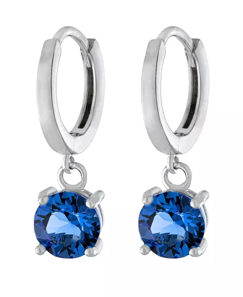 Giani Bernini Fine Crystal 6mm Drop Hoop Earrings in Sterling Silver