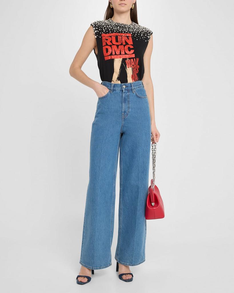 Alice + Olivia Micah Embellished Muscle Tank RUN-DMC X-SMALL
