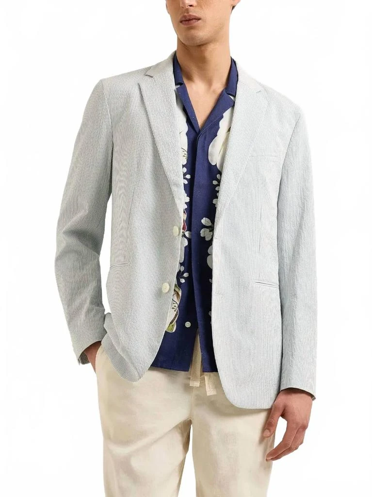 ORLEBAR BROWN Garret Pinstripe Blazer In Midnight Navy White