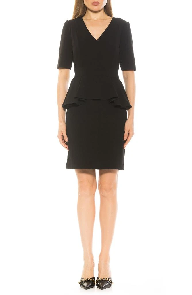 ALEXIA ADMOR Atlas V-Neck Sheath Midi Dress