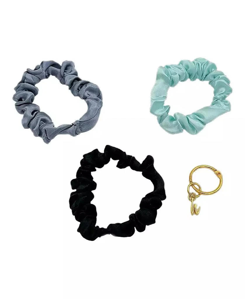 Headbands of Hope Women
s Satin Scrunchie Set - Black, Gray, Light Blue