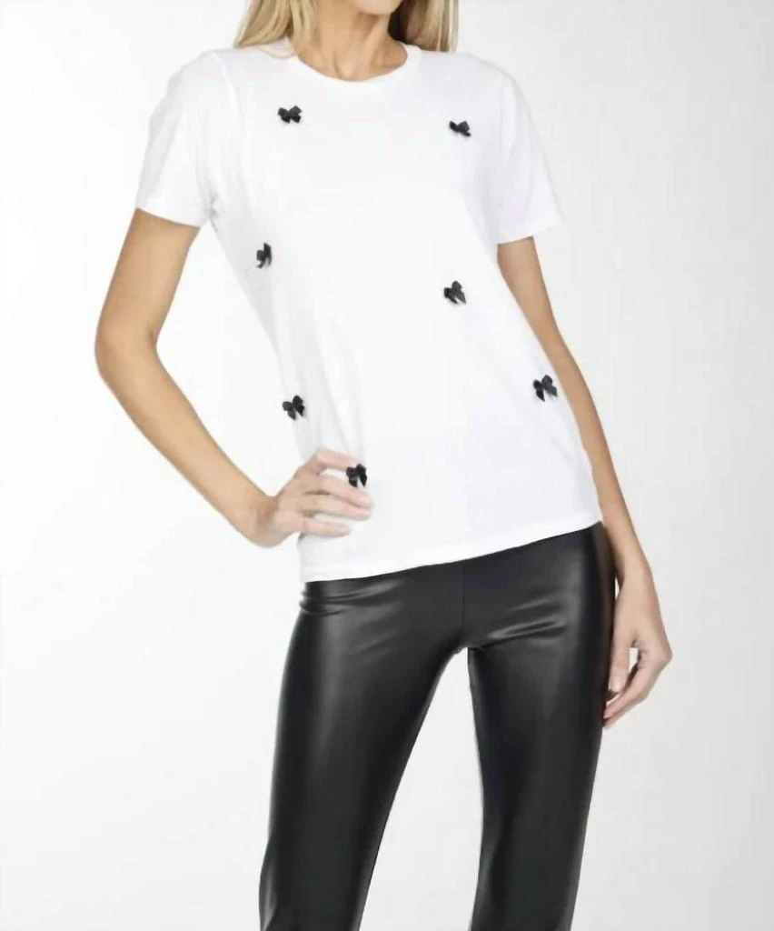 Michael Lauren HALL - S/S Crew Neck Tee w/ Bow Trims 1