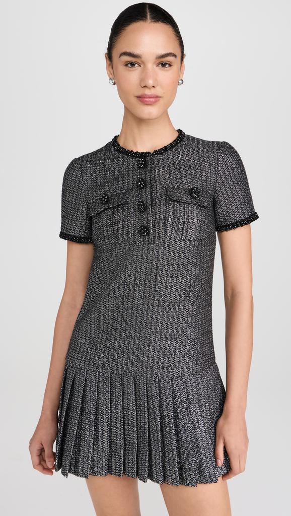 Self Portrait Metallic Boucle Mini Dress
