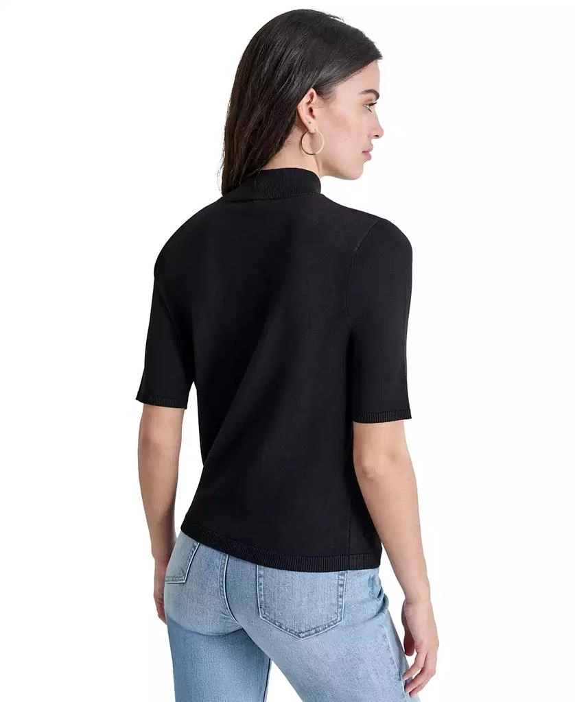 DKNY Petite Mock-Neck Embellished-Logo Sweater 5