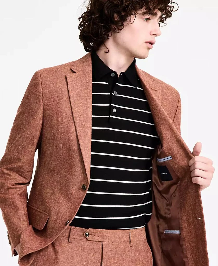 Tommy Hilfiger Men's Modern-Fit Linen Rust Suit Jacket 2