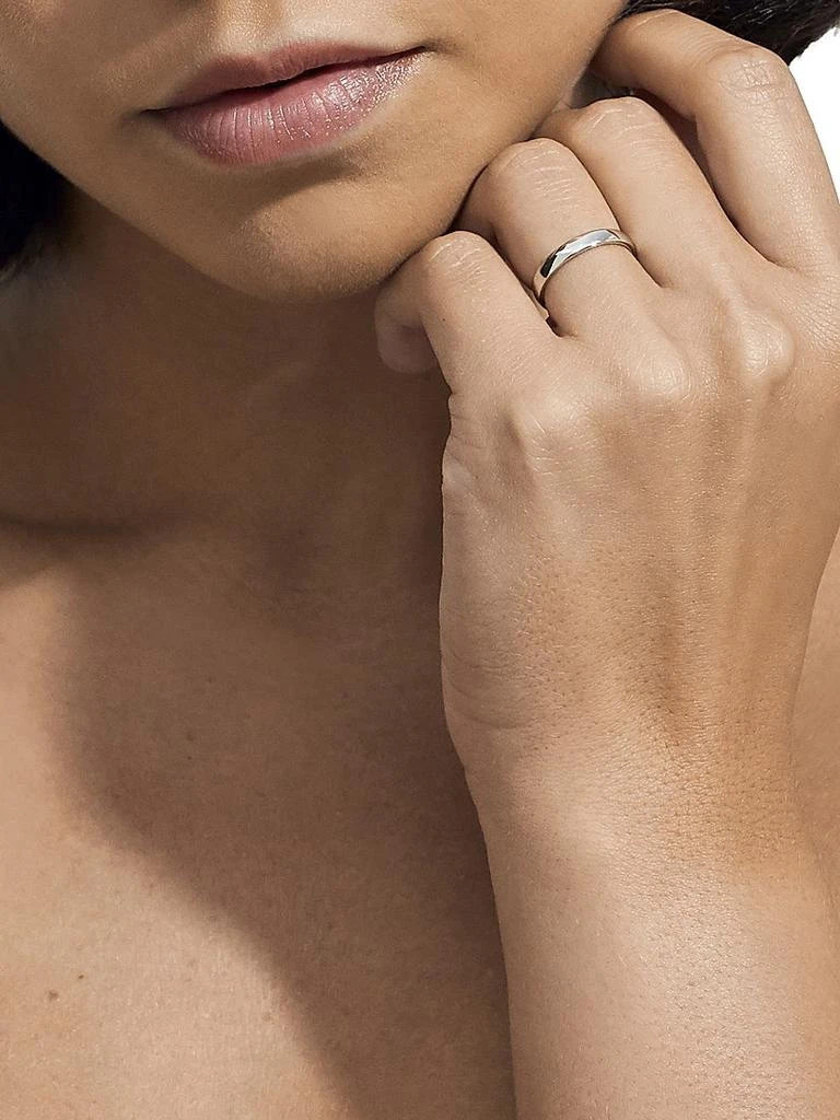 De Beers Platinum Wide Court Wedding Band Ring 2