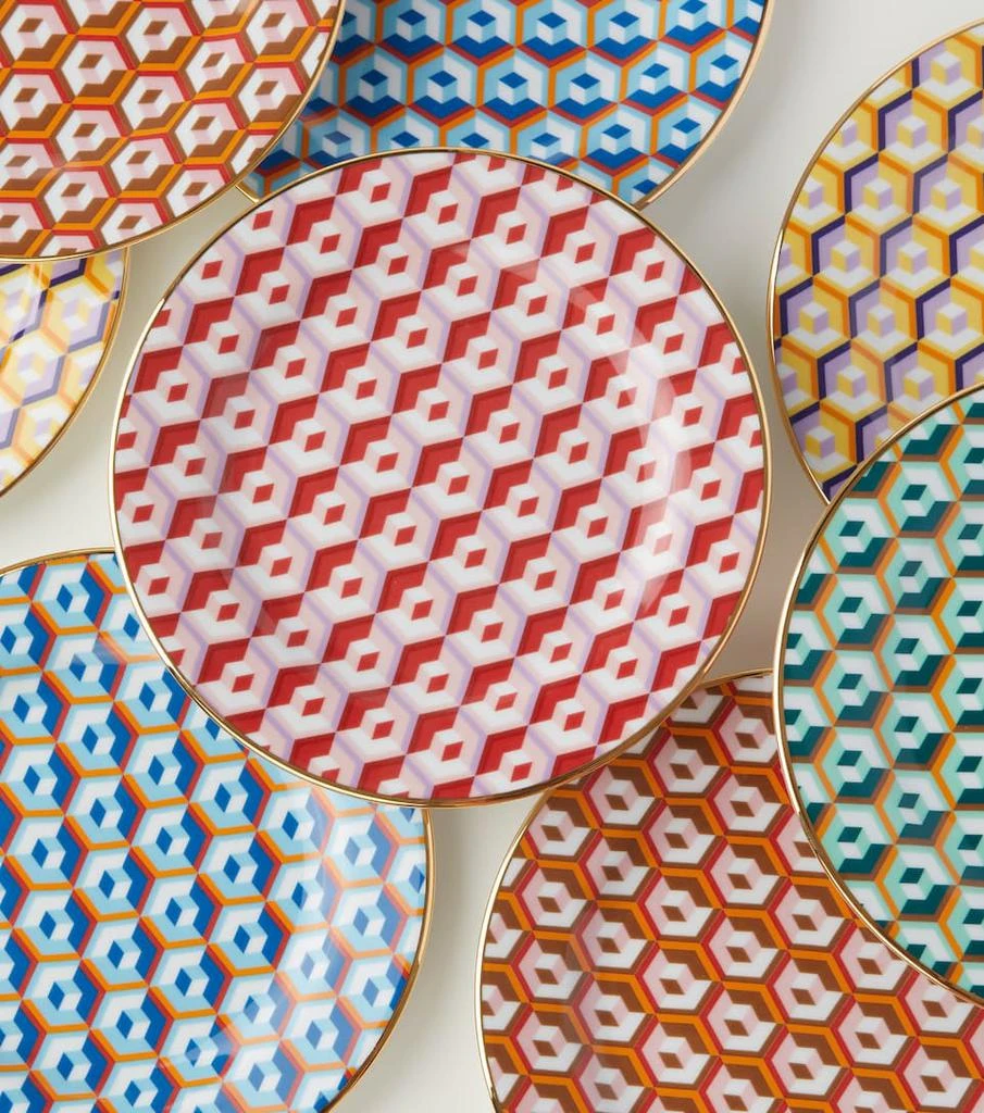 LA DOUBLE J Cubi Rosso set of 2 dessert plates 3
