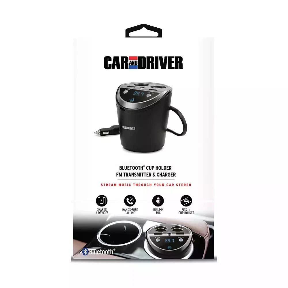 Car and Driver Cupholder Charging Station and Bluetooth FM Transmitter 2