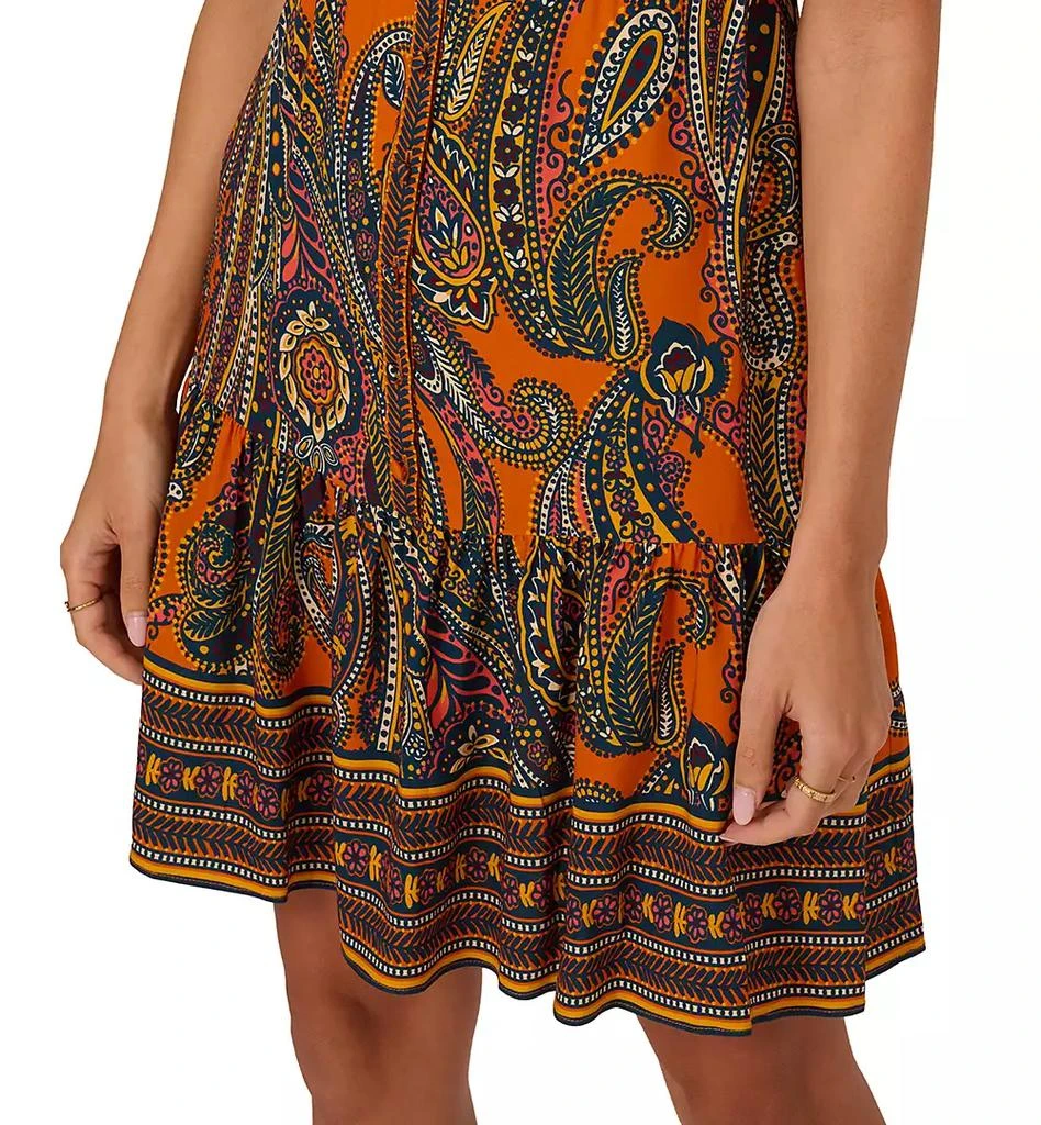 Adrianna by Adrianna Papell Women's Printed Puff-Sleeve A-Line Dress 4