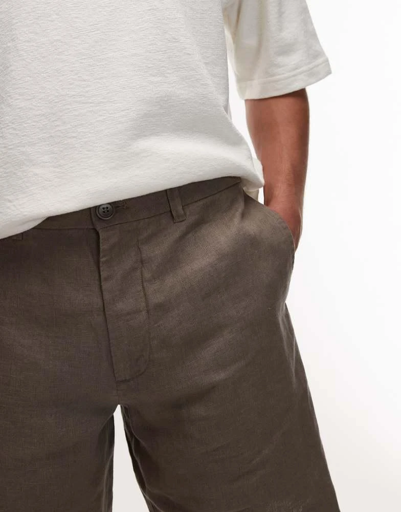 ARKET ARKET pure linen shorts in mole 2