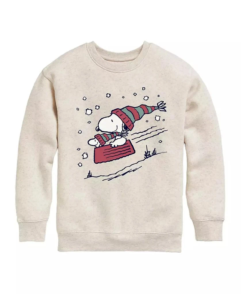 Peanuts Big Girls Snoopy Sled Graphic Fleece Top 1