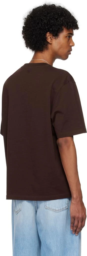 AMI Burgundy Cotton Tonal Ami de Coeur T-shirt 3